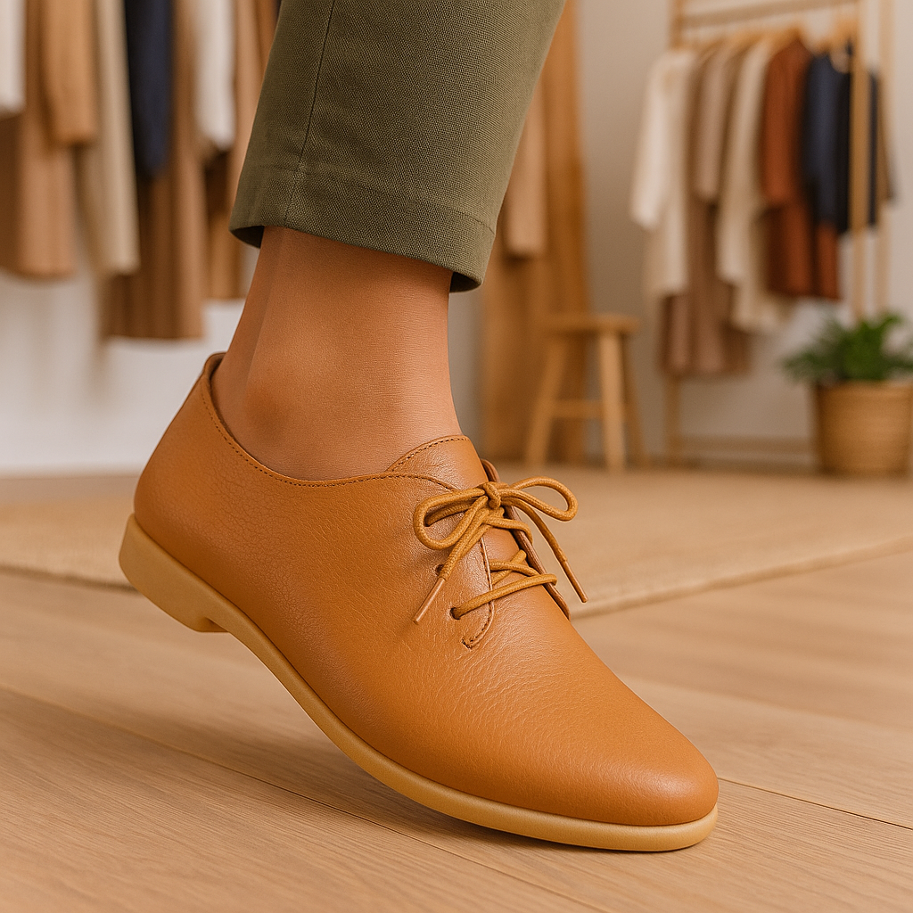 Lusitanna™ Grace Derby – Chaussure pour femme en cuir véritable ultra confortable