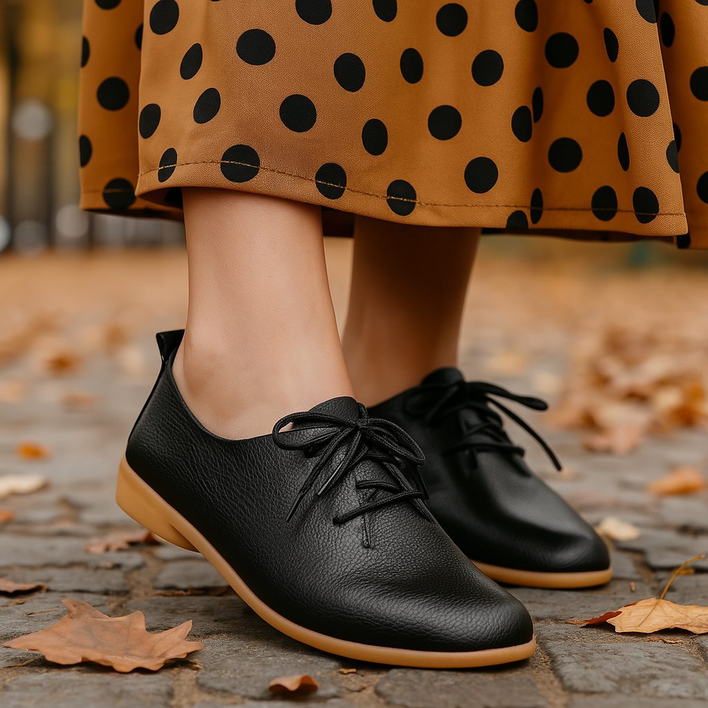 Lusitanna™ Grace Derby – Chaussure pour femme en cuir véritable ultra confortable