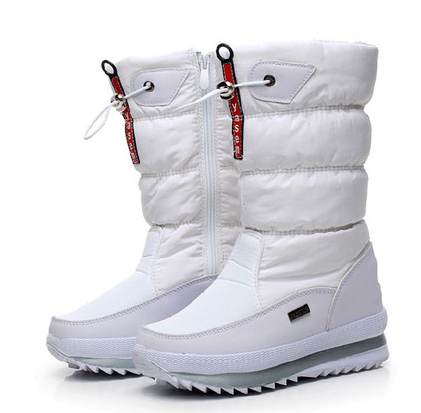 Vasen - Botte d'hiver mi-mollet haute résistance pour femme doublée de laine