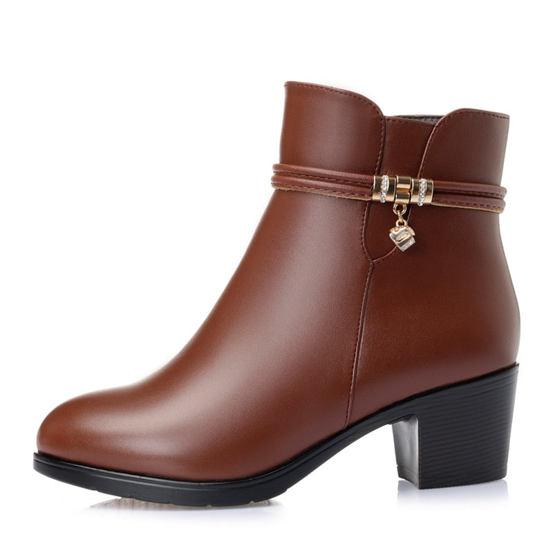 Laurem - Botte en cuir véritable super confortable