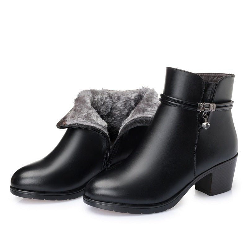 Laurem - Botte en cuir véritable super confortable