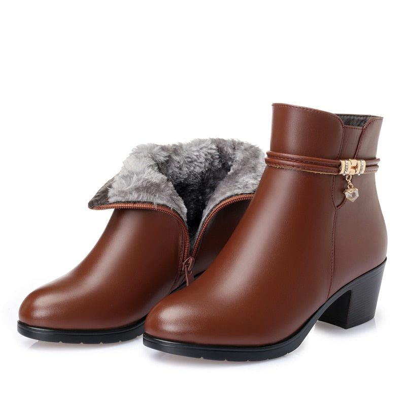 Laurem - Botte en cuir véritable super confortable