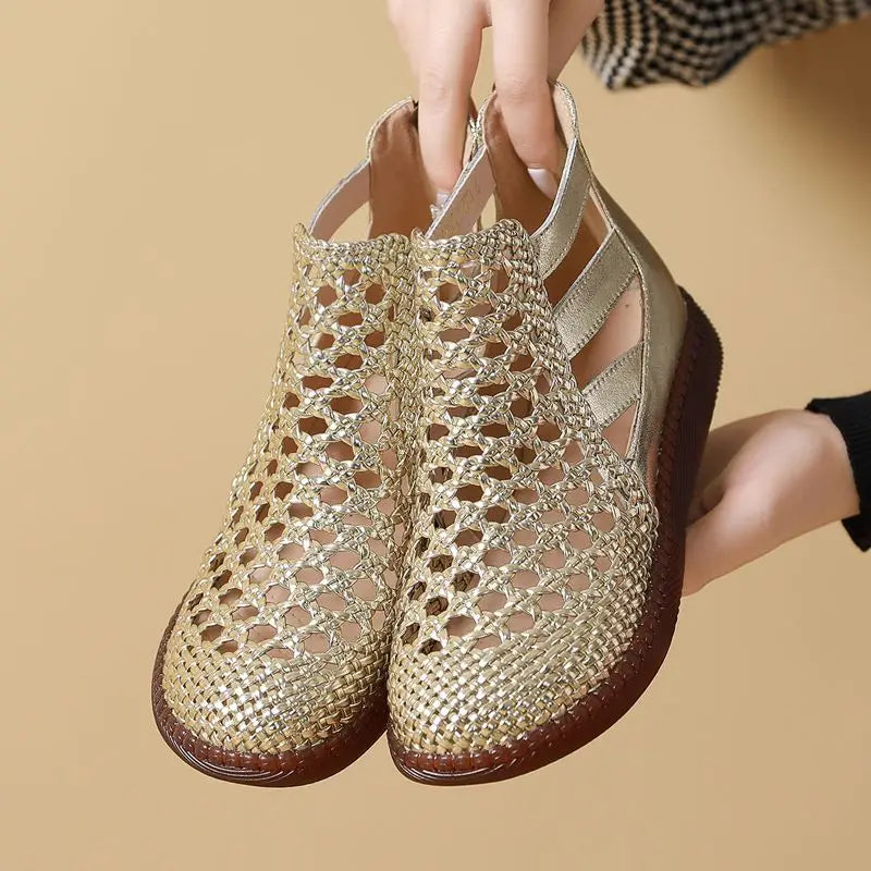 Cleopatre Bottes sandales Confortable et elegant Cuir veritable