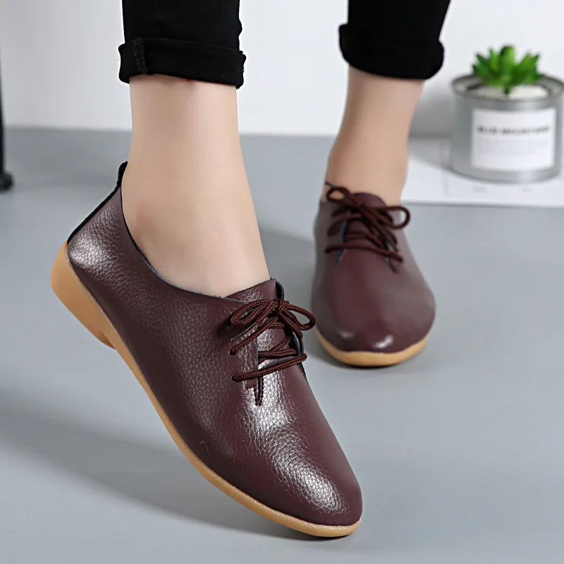 Lusitanna™ Grace Derby – Chaussure pour femme en cuir véritable ultra confortable