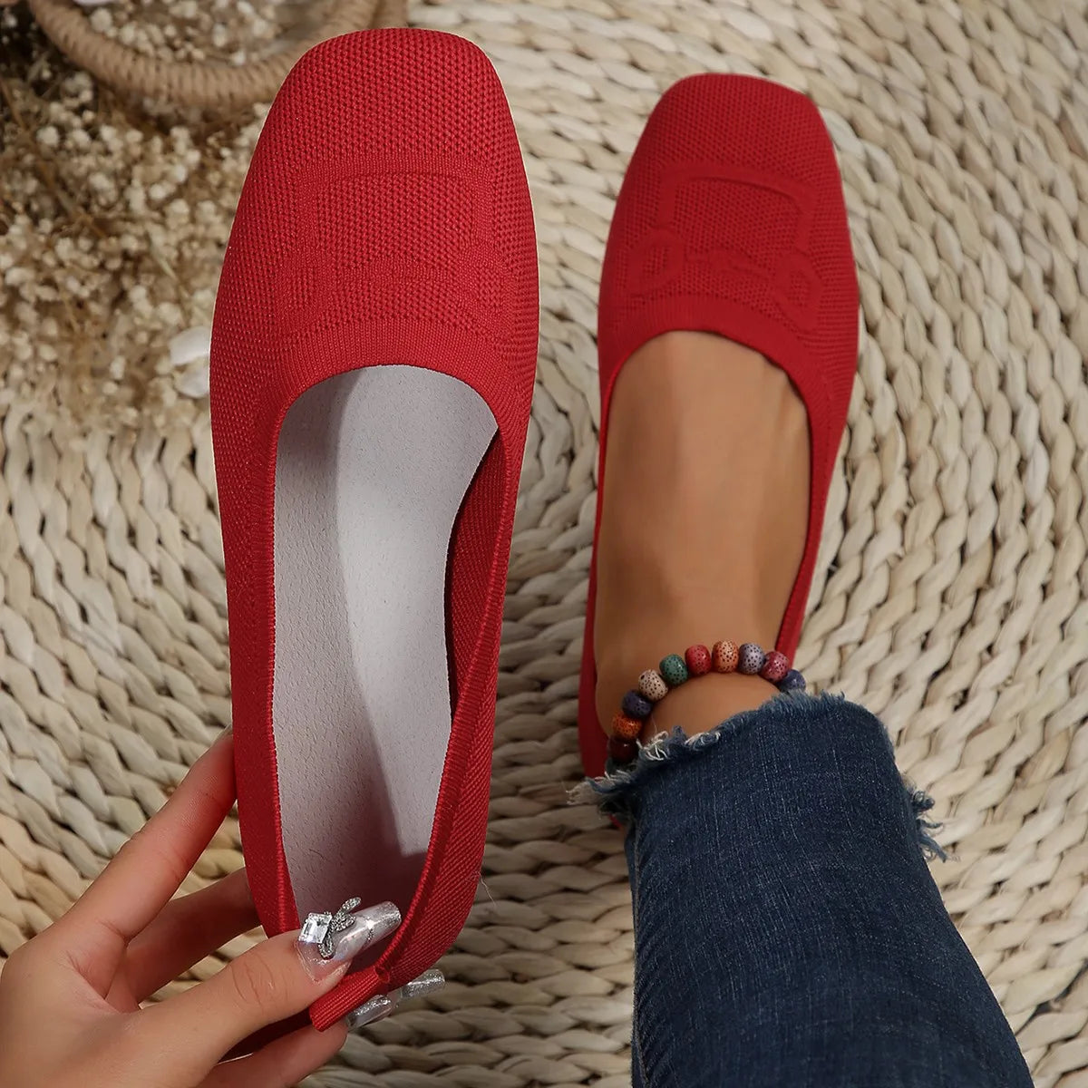 Saffy - Chaussures plates semi-orthopédiques en maille respirante ultra-légères