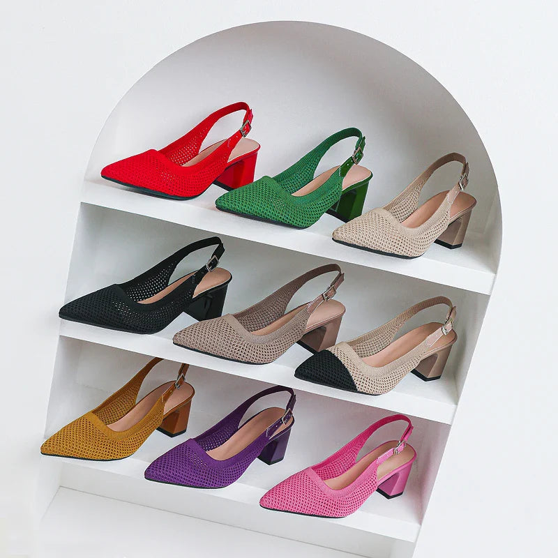 Sandrah Isadora - Chaussures à Talons Moyens Très Élégantes et Confortables