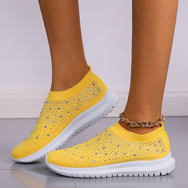 Crystal - Baskets semi-orthopédiques pour femmes avec cristaux