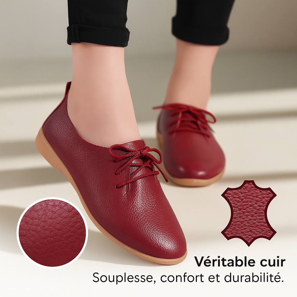 Lusitanna™ Grace Derby – Chaussure pour femme en cuir véritable ultra confortable