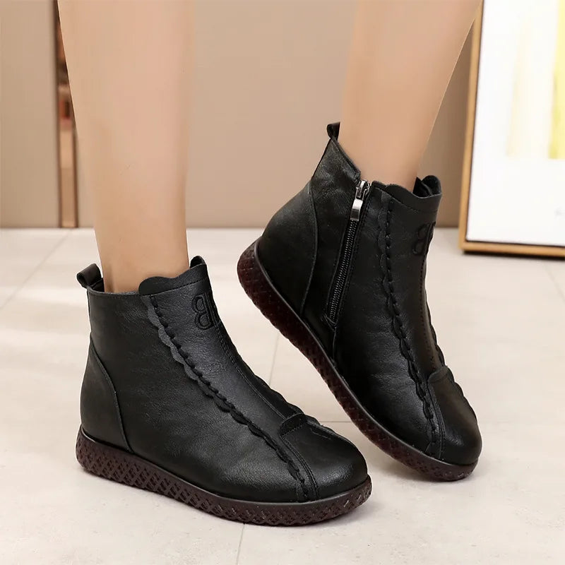 Quanna - Botte en Cuir Véritable