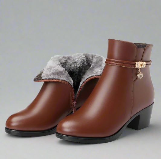 Laurem - Botte en cuir véritable super confortable