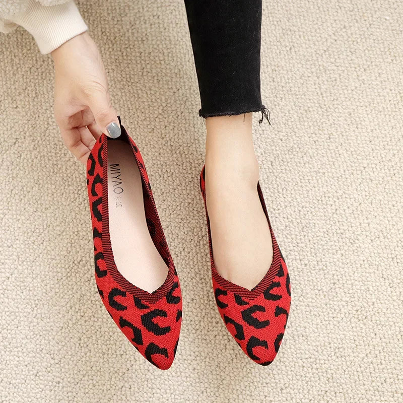 Leopard Fashion - Chaussure de style ballerine très élégante et confortable