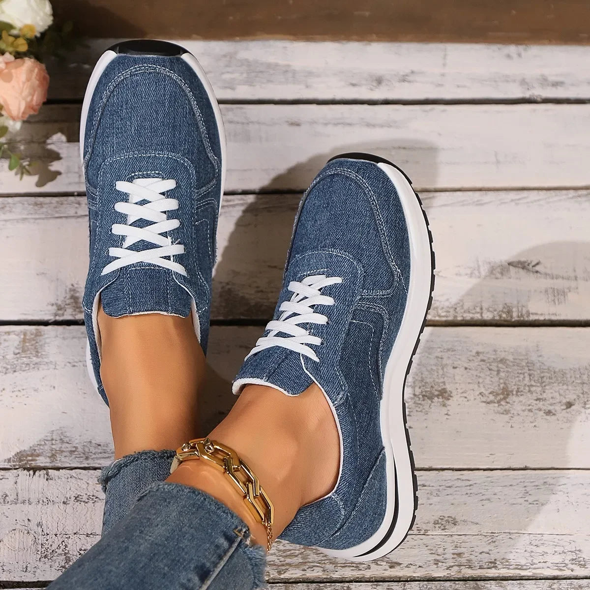 Sneakers Femme DenimLift – Style & Confort à Chaque Pas