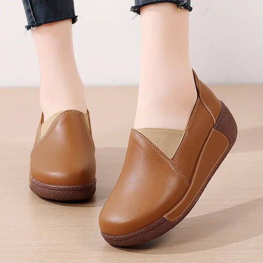 Dina – Mocassin Ultra-Confortable en Cuir Véritable et Textile ✨