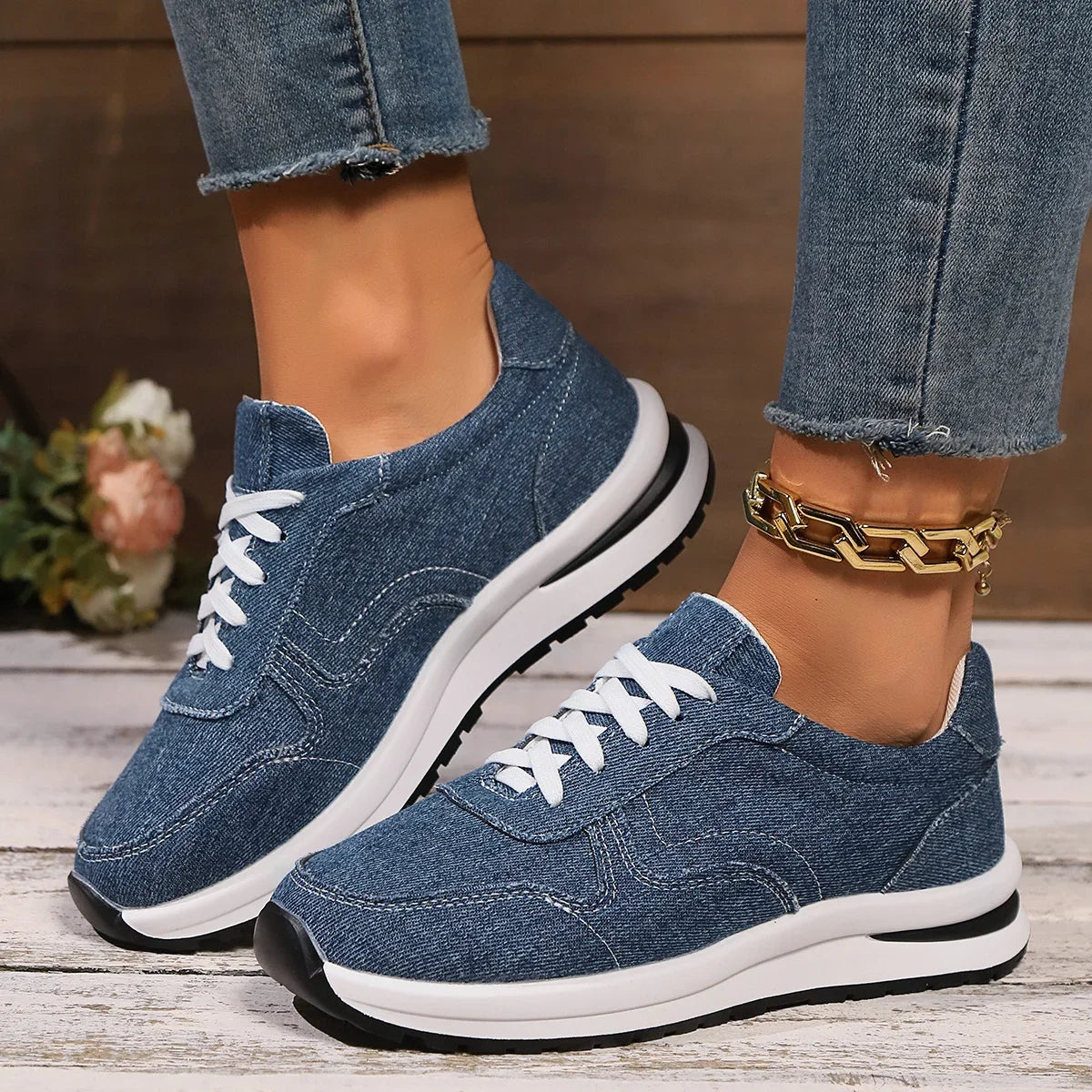 Sneakers Femme DenimLift – Style & Confort à Chaque Pas