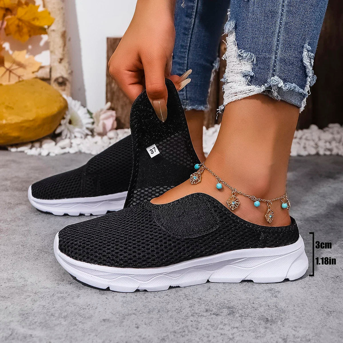 Chaussures Orthopédiques Mi-Pantoufles – Confort Souple pour Pieds Larges et Gonflés