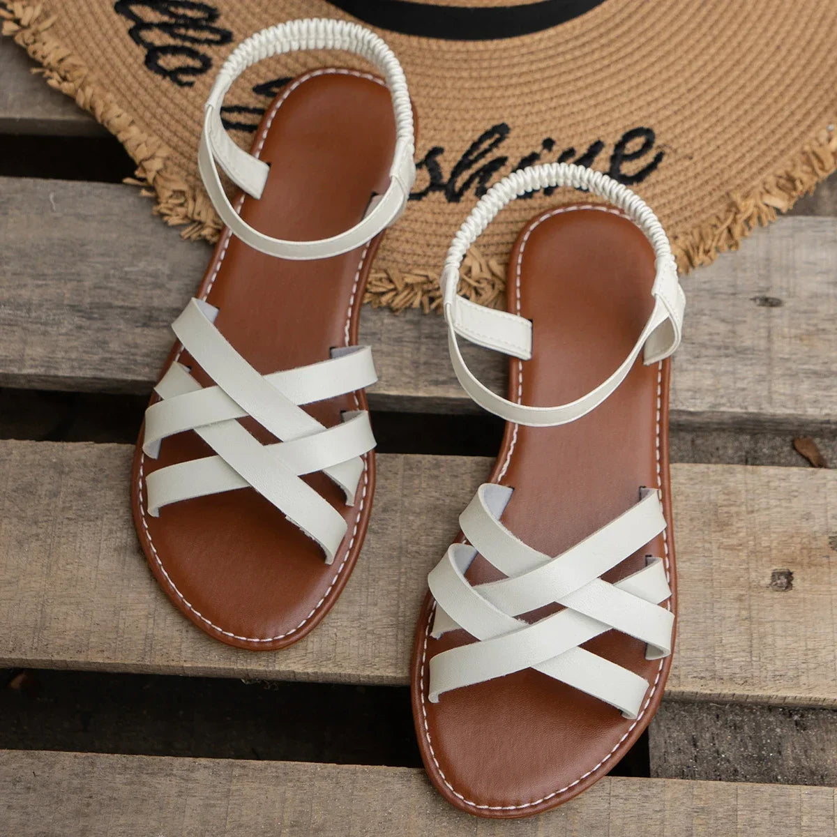 Sandales Plates Femme BreezeFlex™ – Élégantes, Légères et Ultra-Confortables