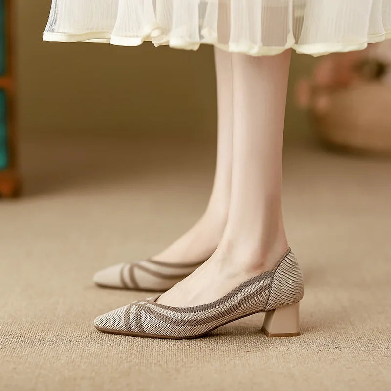 Olga – Ballerine Élégante à Petit Talon Confortable