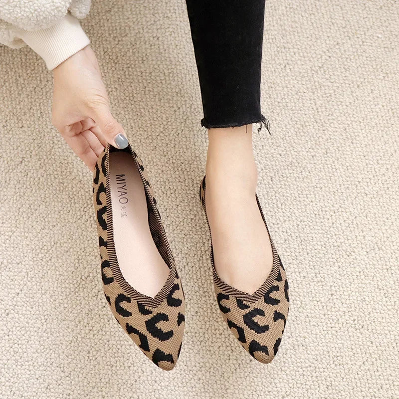 Leopard Fashion - Chaussure de style ballerine très élégante et confortable