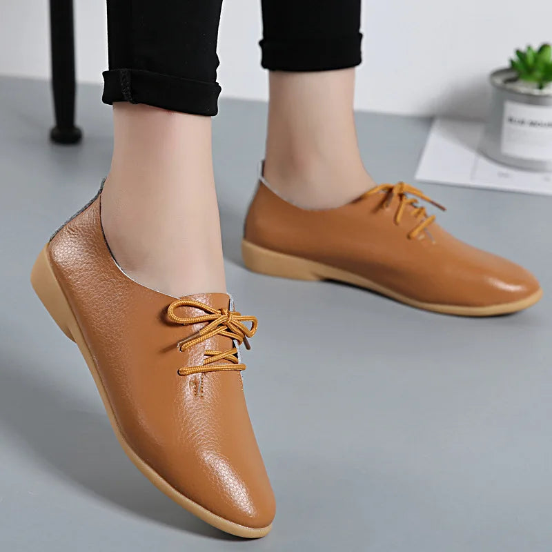 Lusitanna™ Grace Derby – Chaussure pour femme en cuir véritable ultra confortable
