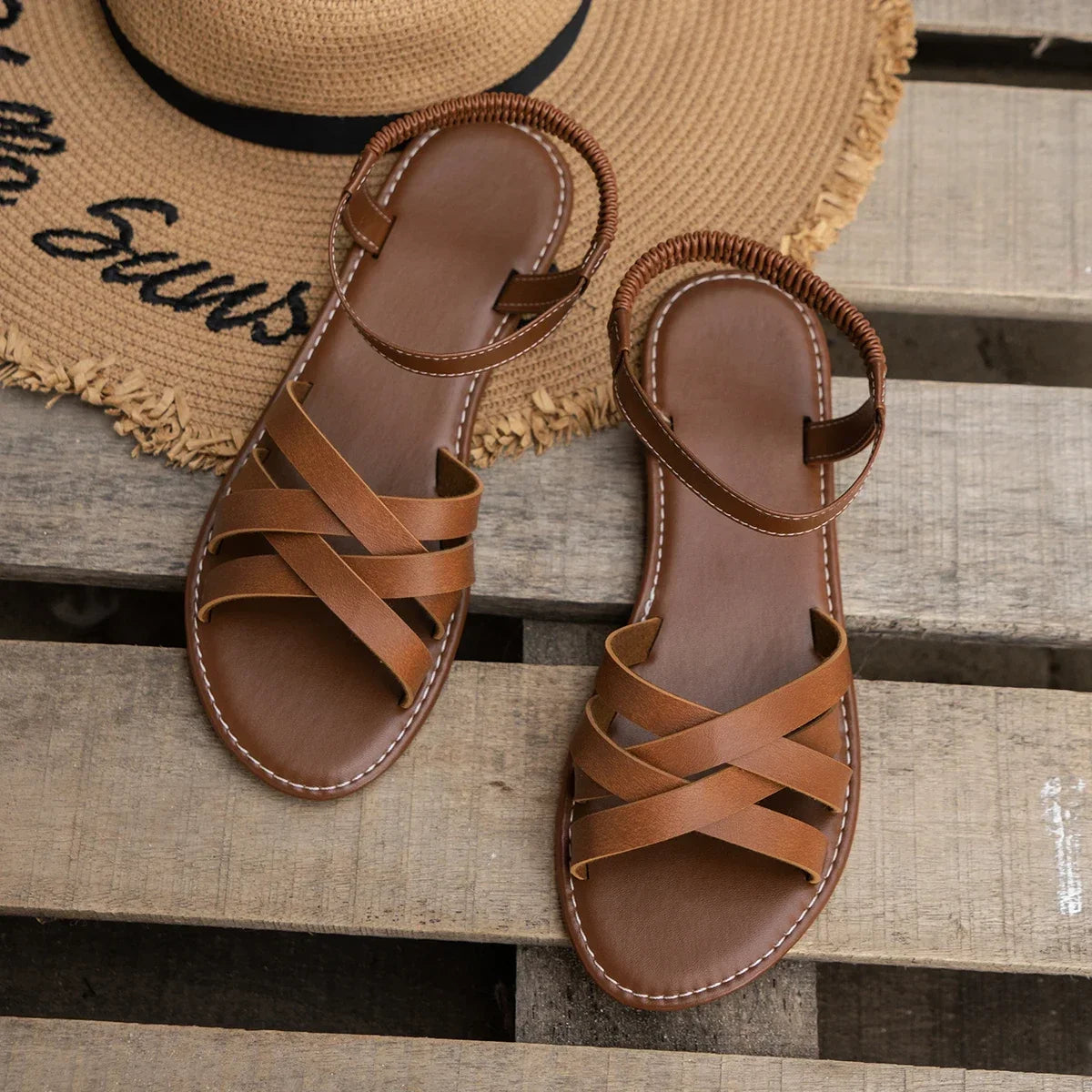 Sandales Plates Femme BreezeFlex™ – Élégantes, Légères et Ultra-Confortables