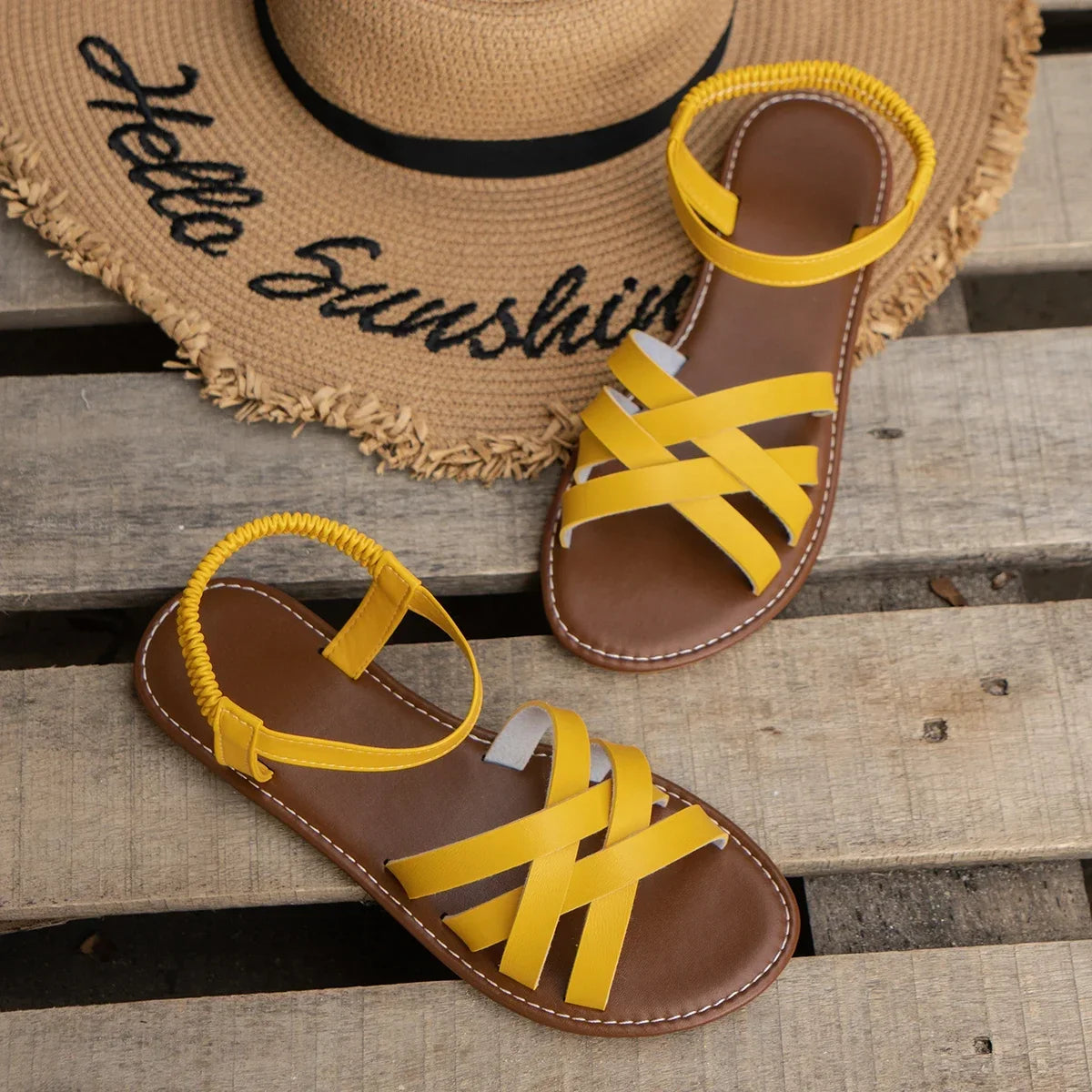 Sandales Plates Femme BreezeFlex™ – Élégantes, Légères et Ultra-Confortables