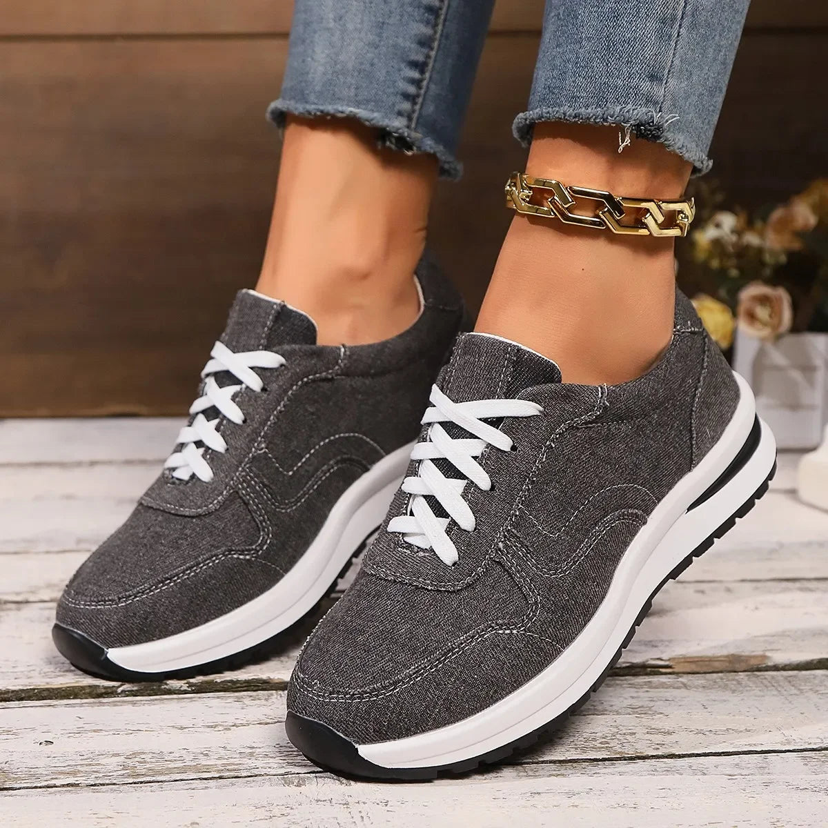 Sneakers Femme DenimLift – Style & Confort à Chaque Pas