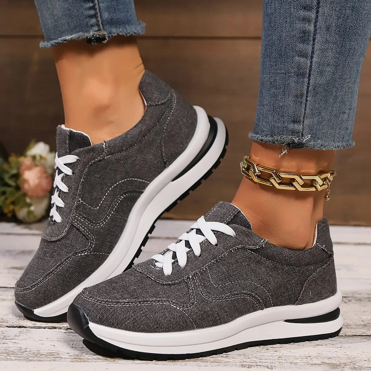Sneakers Femme DenimLift – Style & Confort à Chaque Pas