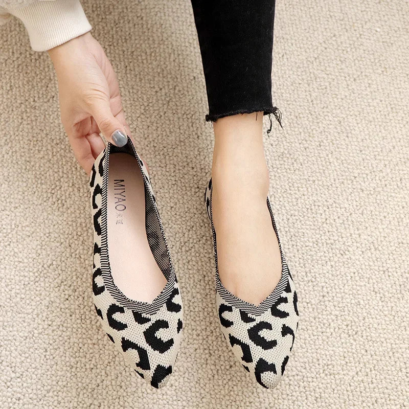 Leopard Fashion - Chaussure de style ballerine très élégante et confortable