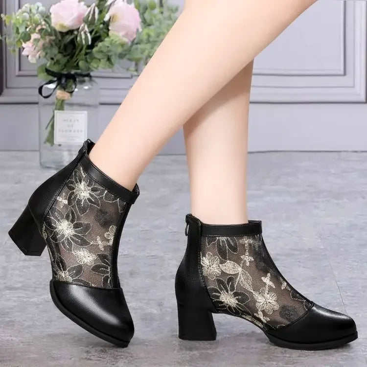 Rose - Bottines sandales fraîches, confortables et élégantes