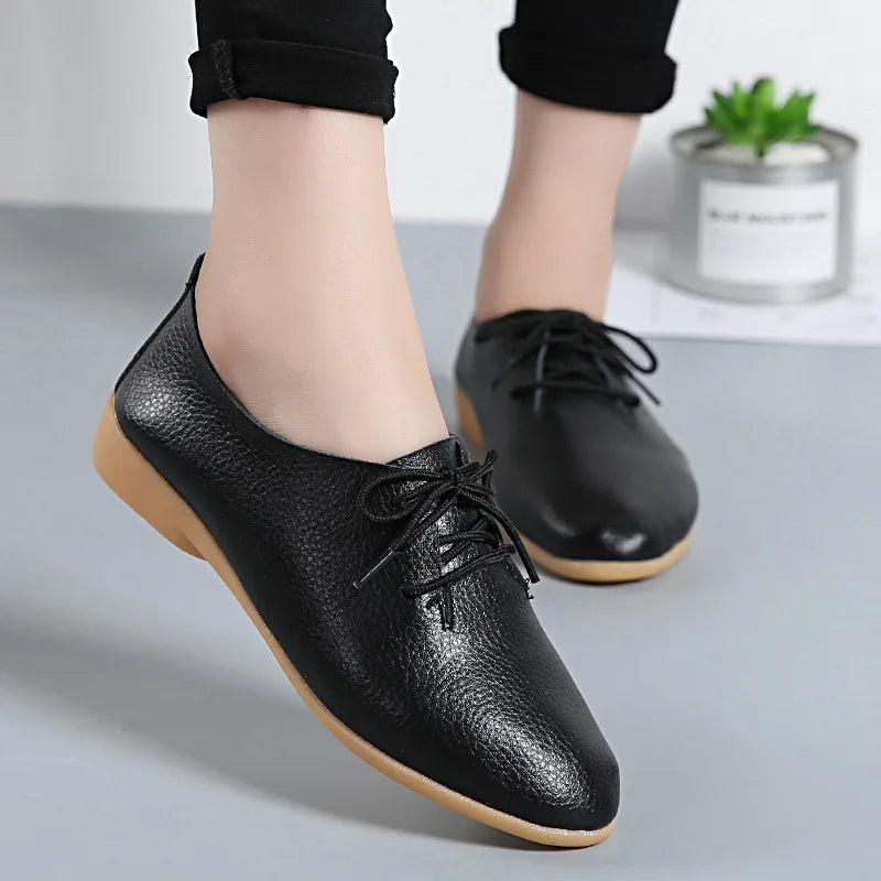 Lusitanna™ Grace Derby – Chaussure pour femme en cuir véritable ultra confortable