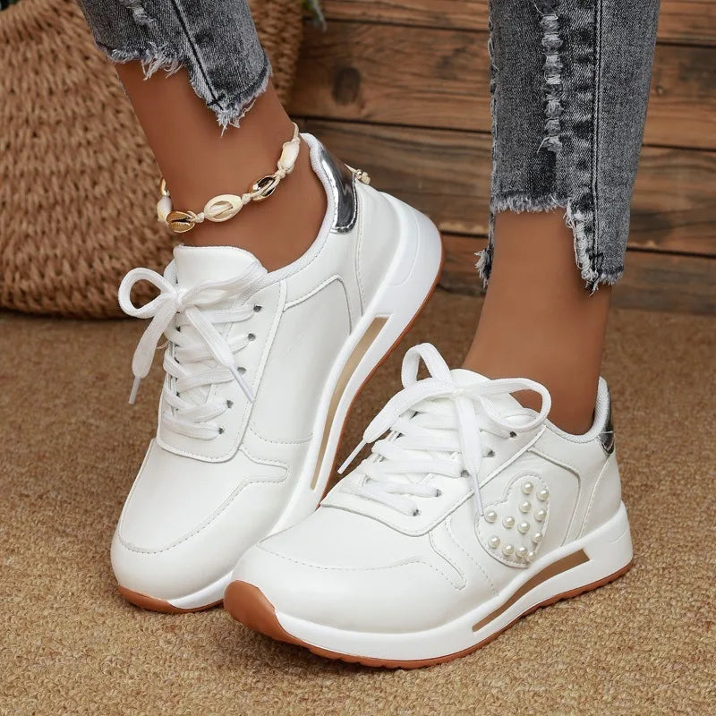 Heart Pearl - Baskets à plateforme super élégantes et confortables