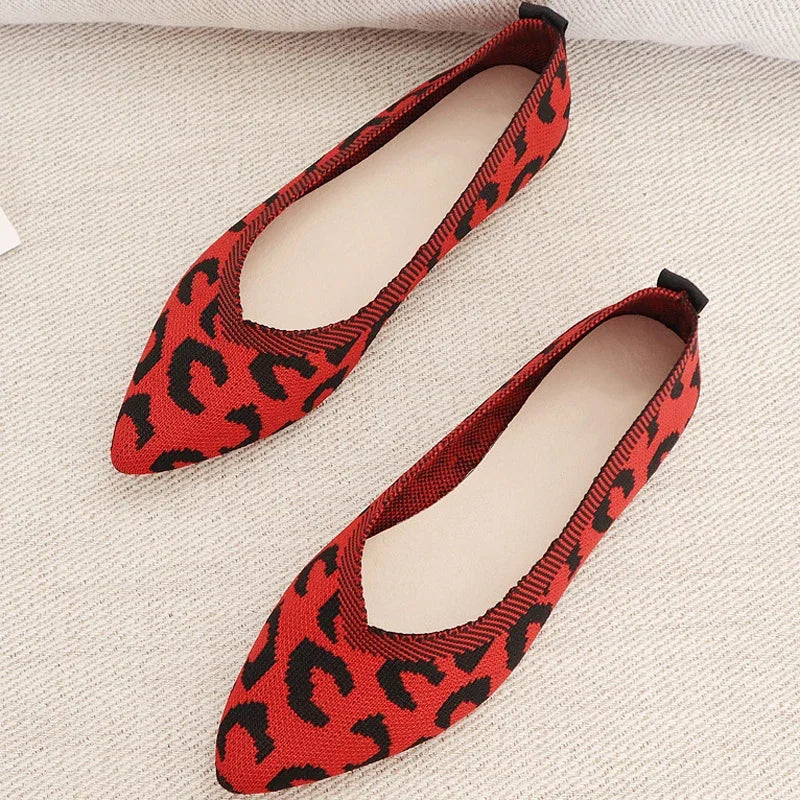 Leopard Fashion - Chaussure de style ballerine très élégante et confortable