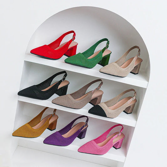Sandrah Isadora - Chaussures à Talons Moyens Très Élégantes et Confortables