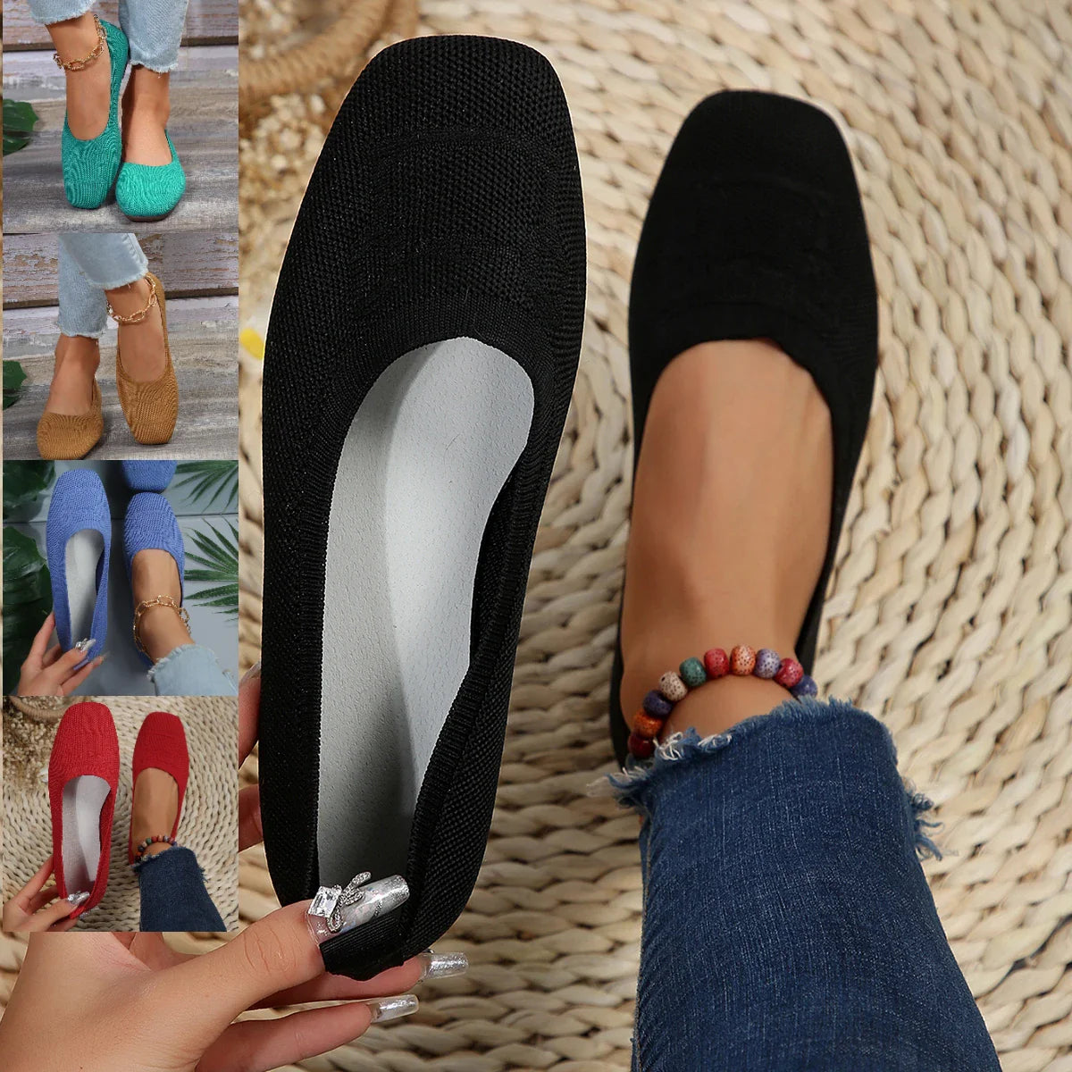 Saffy - Chaussures plates semi-orthopédiques en maille respirante ultra-légères