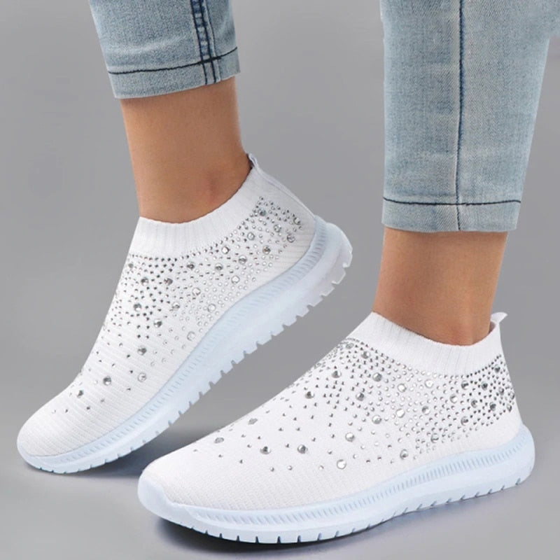 Crystal - Baskets semi-orthopédiques pour femmes avec cristaux