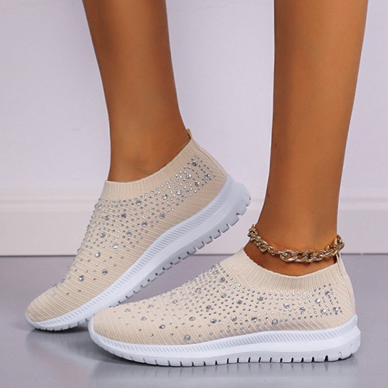 Crystal - Baskets semi-orthopédiques pour femmes avec cristaux