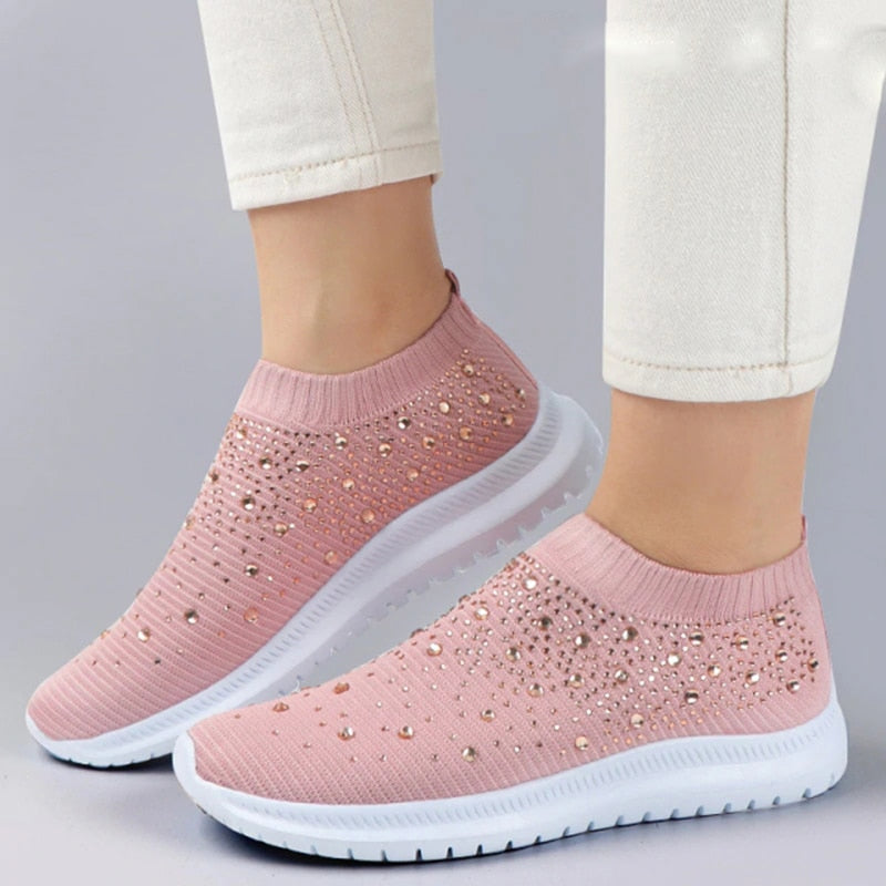 Crystal - Baskets semi-orthopédiques pour femmes avec cristaux