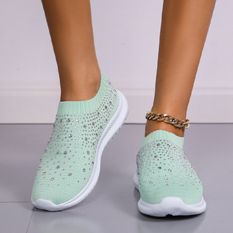 Crystal - Baskets semi-orthopédiques pour femmes avec cristaux