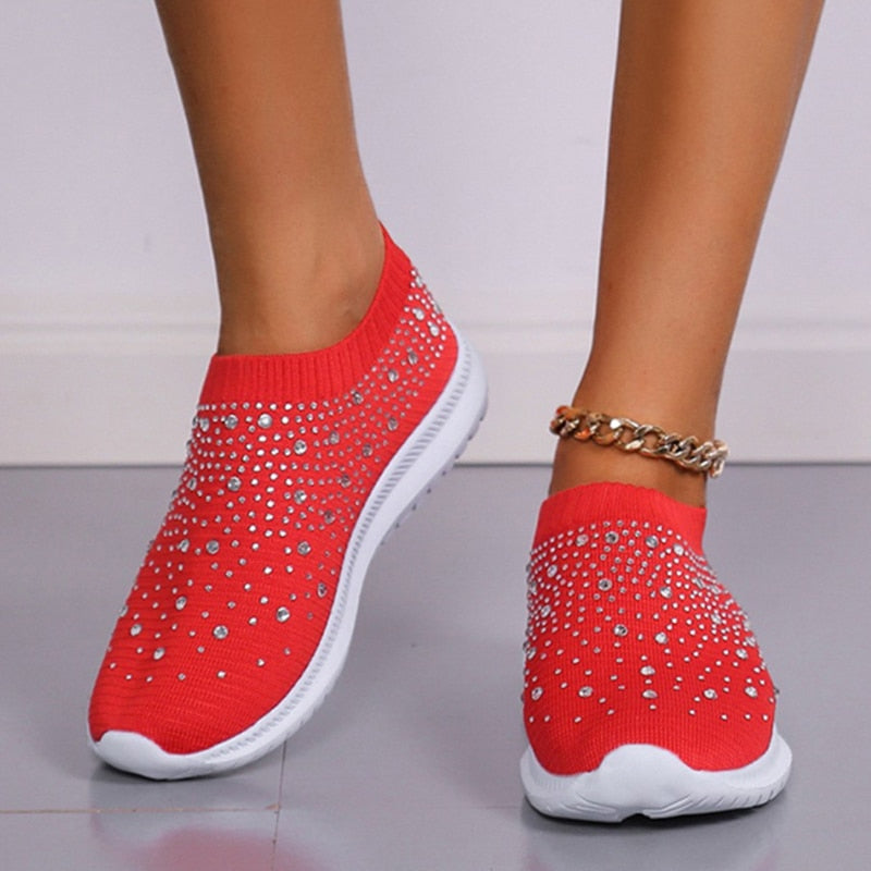 Crystal - Baskets semi-orthopédiques pour femmes avec cristaux