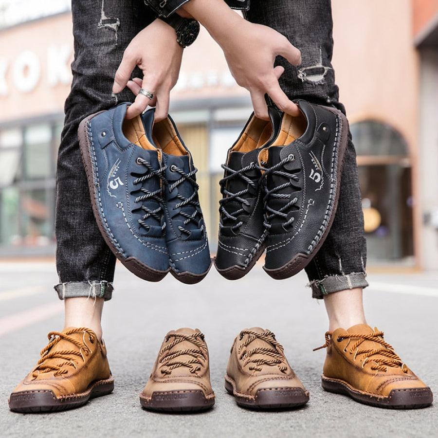 Albert - Baskets pour hommes ( Cuir végétalien décontracté )